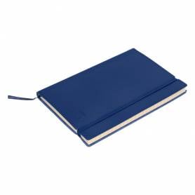 Libreta liderpapel simil piel a5 120 hojas 70g/m2 horizontal sin margen azul