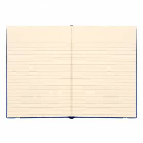 Libreta liderpapel simil piel a6 120 hojas 70g/m2 horizontal sin margen azul