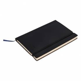 Libreta liderpapel simil piel a5 120 hojas 70g/m2 cuadro 4mm sin margen negro