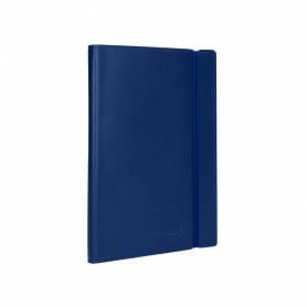 Libreta liderpapel simil piel a5 120 hojas 70g/m2 cuadro 4mm sin margen azul