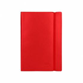 Libreta liderpapel simil piel a5 120 hojas 70g/m2 cuadro 4mm sin margen rojo