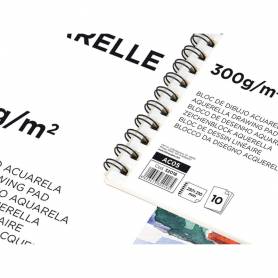 Bloc dibujo liderpapel acuarela espiral 297x210mm 10 hojas 300g/m2 sin recuadro