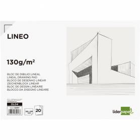 Bloc dibujo liderpapel lineal encolado 230x325mm 20 hojas 130 gr/m2 sin recuadro