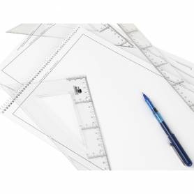 Bloc dibujo liderpapel lineal espiral 230x325mm 20 hojas 130 gr/m2 con recuadro perforado