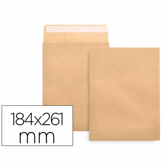 Sobre liderpapel bolsa n.6 kraft cuarto prolongado 184x261mm tira de silicona caja de 250 unidades