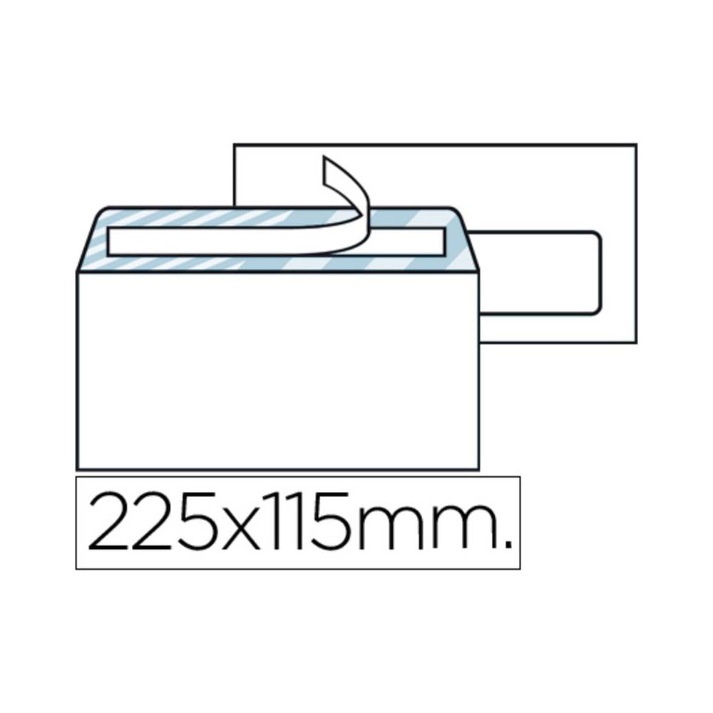 Sobre liderpapel n.4 blanco americano ventana derecha 115x225mm tira silicona open system caja de 500 unidades