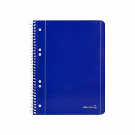 Cuaderno espiral liderpapel a5 micro serie azul tapa blanda 80h 75 gr liso 6taladros azul