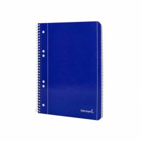 Cuaderno espiral liderpapel a5 micro serie azul tapa blanda 80h 75 gr liso 6taladros azul