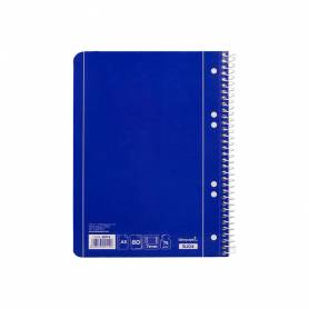 Cuaderno espiral liderpapel a5 micro serie azul tapa blanda 80h 75 gr horizontal 6 taladros azul