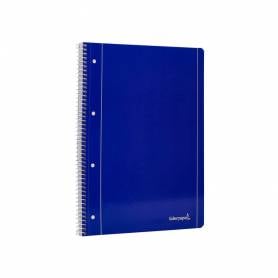 Cuaderno espiral liderpapel a4 micro serie azul tapa blanda 80h 80 gr horizontal con margen 4 taladros azul