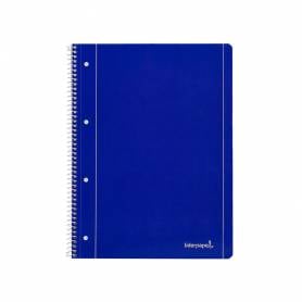 Cuaderno espiral liderpapel a4 micro serie azul tapa blanda 80h 80 gr cuadro5mm con margen 4 taladros azul