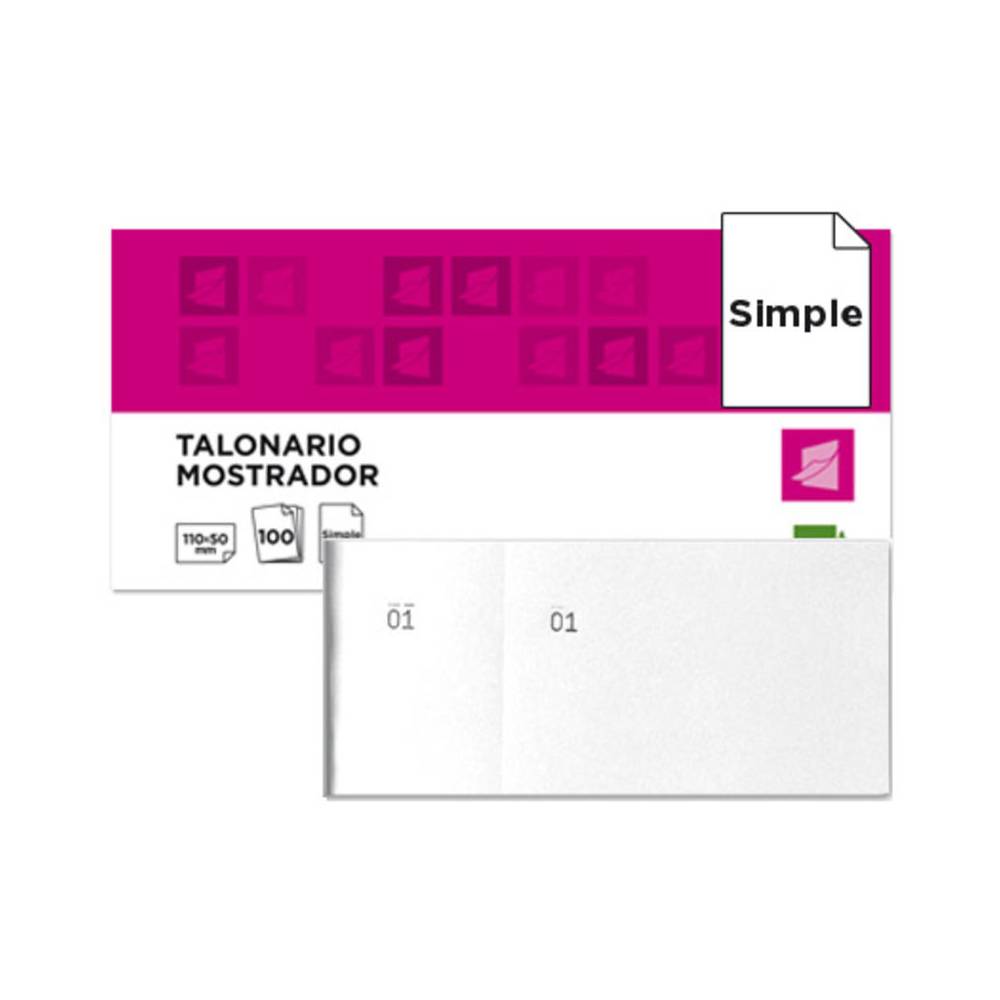 Talonario liderpapel mostrador 50x110 mm tl09 blanco con matriz