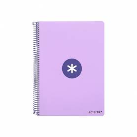 Cuaderno espiral liderpapel a5 antartik tapa dura 80h 100 gr cuadro 5mm color lavanda