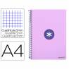 Cuaderno espiral liderpapel a4 micro antartik tapa dura 80h 100 gr cuadro 5 mm sin bandas 4 taladros color lavanda - KB03