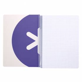 Cuaderno espiral liderpapel a4 micro antartik tapa dura 80h 100 gr cuadro 5 mm sin bandas 4 taladros color lavanda