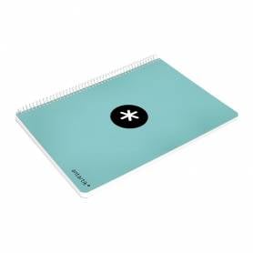 Cuaderno espiral liderpapel a4 micro antartik tapa dura 80h 100 gr cuadro 5mm sin bandas 4 taladros color menta