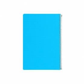 Cuaderno espiral liderpapel folio pautaguia tapa plastico 80h 75gr cuadro pautado 3mm con margen color azul