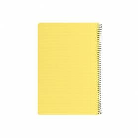 Cuaderno espiral liderpapel folio pautaguia tapa plastico 80h 75gr cuadro pautado 3mm con margen color amarillo