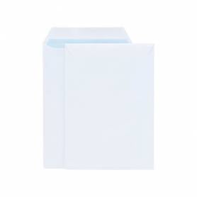 Sobre liderpapel bolsa blanco 260x360 mm solapa tira de silicona papel offset 100 gr caja de 250 unidades