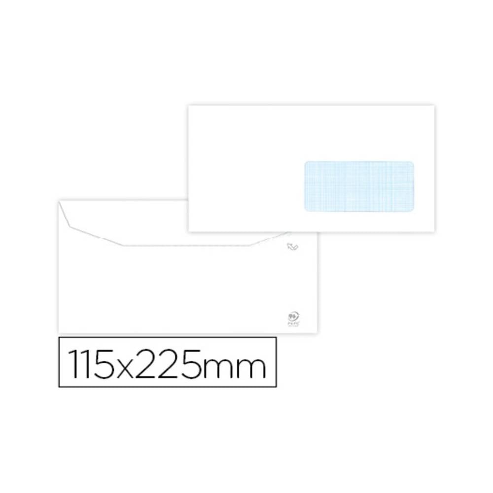 Sobre liderpapel blanco 115x225 mm ventana derecha trapezodial engomada papel offset 80gr caja de 500 unidades