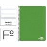 Cuaderno espiral liderpapel folio write tapa blanda 80h 60gr pauta 2,5 mm con margen color verde - EW14