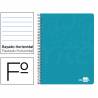 Cuaderno espiral liderpapel folio write tapa blanda 80h 60gr horizontal con margen color turquesa - EW06