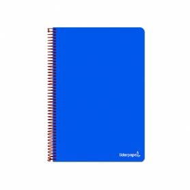 Cuaderno espiral liderpapel folio write tapa blanda 80h 60gr horizontal con margen color azul