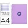 Cuaderno espiral liderpapel a4 micro antartik tapa forrada120h 100 gr cuadro 5mm 5 banda4 taladros color lavanda - BA73