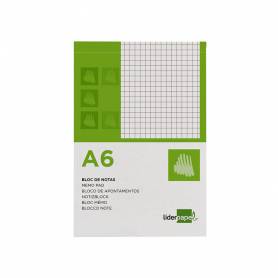 Bloc notas liderpapel cuadro 4mm a6 80 hojas 60g/m2 perforado