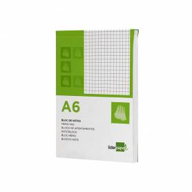 Bloc notas liderpapel cuadro 4mm a6 80 hojas 60g/m2 perforado