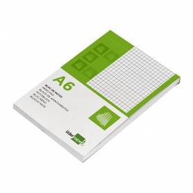 Bloc notas liderpapel cuadro 4mm a6 80 hojas 60g/m2 perforado