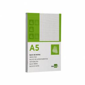 Bloc notas liderpapel cuadro 4mm a5 80 hojas 60g/m2 perforado