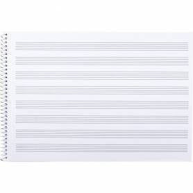 Bloc musica liderpapel pentagrama 3mm folio apaisado 20 hojas 100g/m2