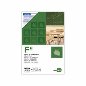 Bloc examenes liderpapel cuadro 4mm folio 40 hojas 60g/m2