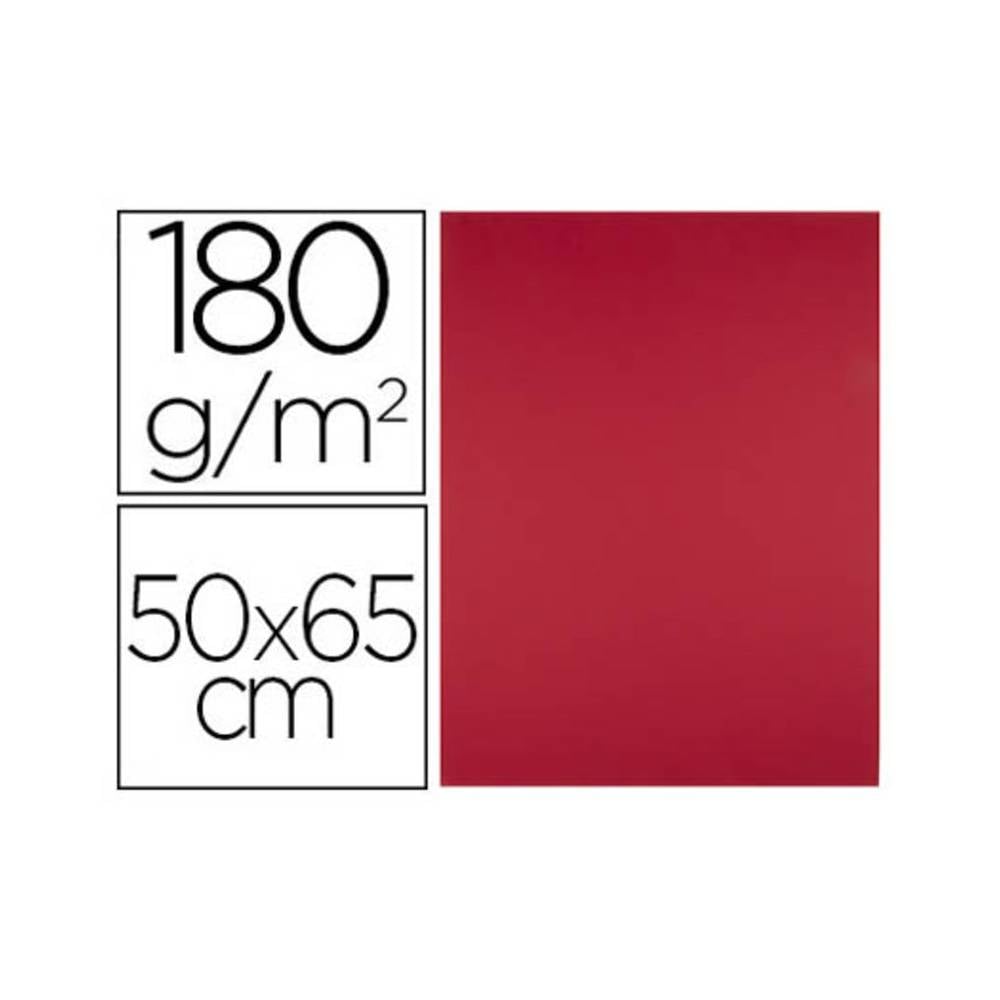 Cartulina liderpapel 50x65 cm 180g/m2 rojo navidad paquete de 25 hojas