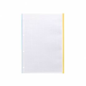 Recambio liderpapel a4 100 hojas 90g/m2 cuadro 5 mm 4 taladros bandas de 5 colores antartik