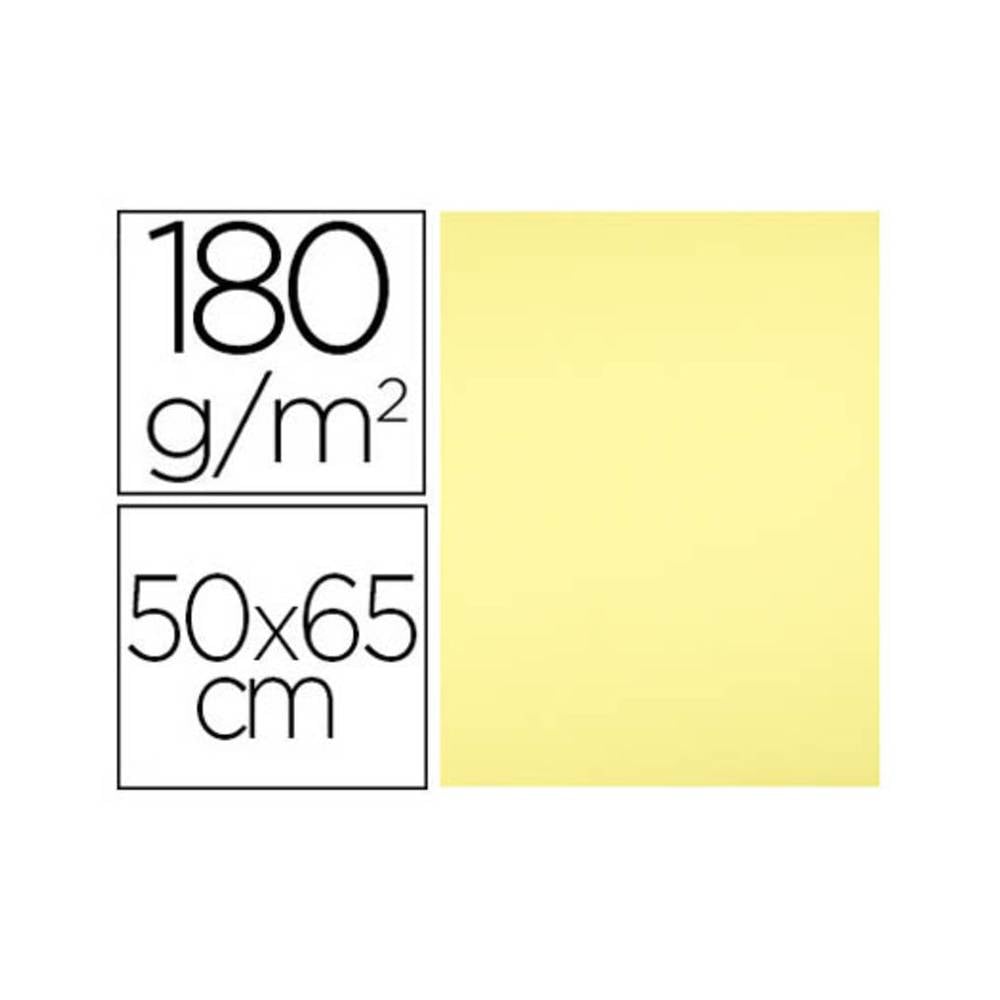 Cartulina liderpapel 50x65 cm 180 gr amarillo medio paquete de 25 hojas