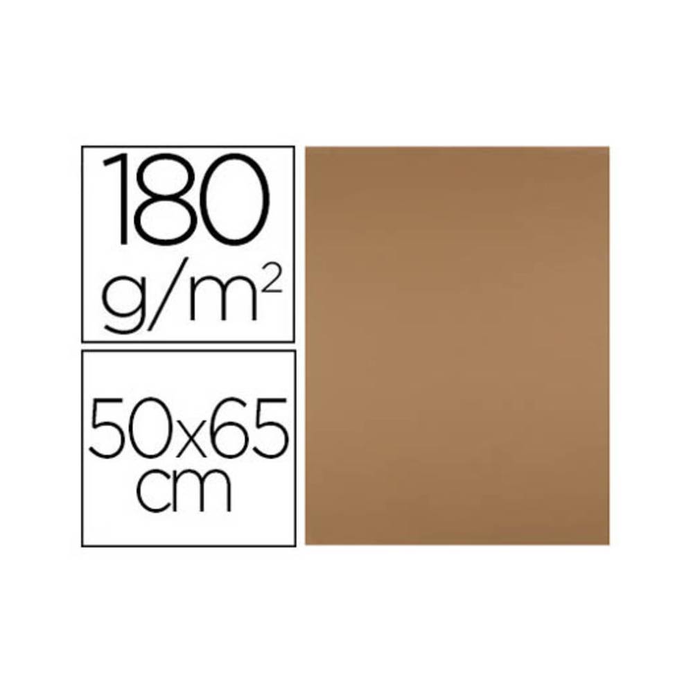 Cartulina liderpapel 50x65 cm 180 gr marron escolar paquete de 25 hojas