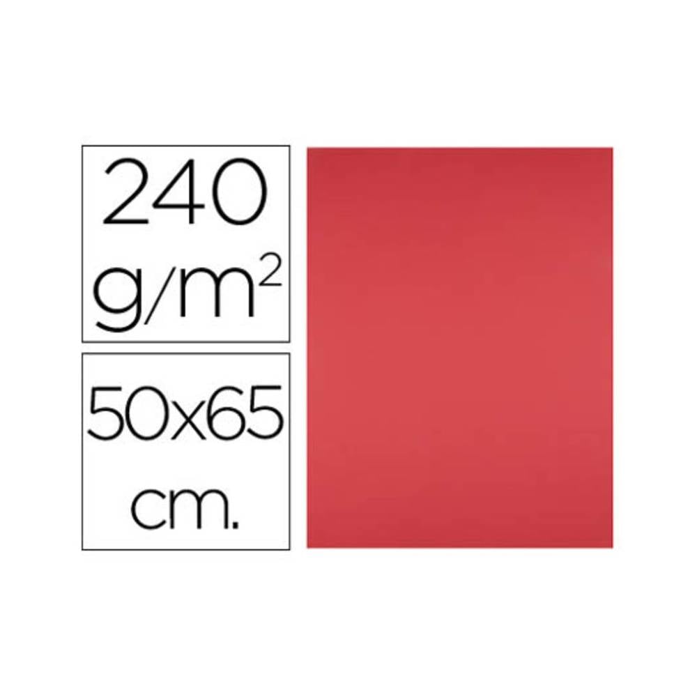 Cartulina liderpapel 50x65 cm 240g/m2 rojo paquete de 25 hojas