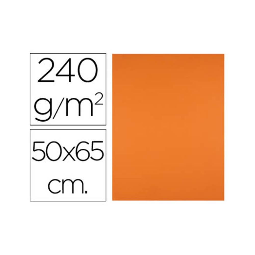 Cartulina liderpapel 50x65 cm 240g/m2 naranja paquete de 25 hojas