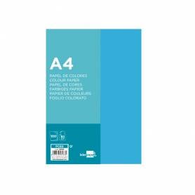 Papel color liderpapel a4 80gr azul turquesa paquete de 100 hojas