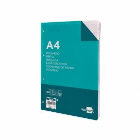 Recambio liderpapel a4 100 hojas 100g/m2 pauta 5ª 2.5mm con margen 4 taladros