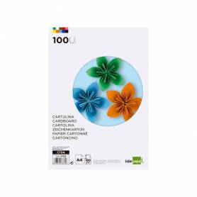 Cartulina liderpapel a4 180g/m2 10 colores surtidos paquete de 100 hojas