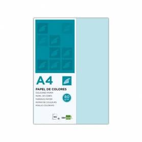 Papel color liderpapel a4 80gr celeste paquete de 100 hojas