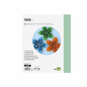 Cartulina liderpapel a4 180g/m2 verde billar paquete de 100 hojas