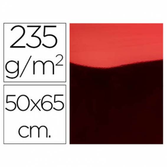 Cartulina liderpapel 50x65 cm 235g/m2 metalizada rojo