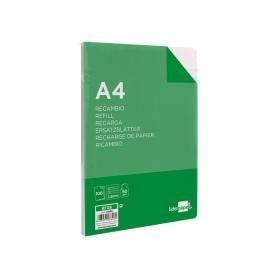 Recambio liderpapel a4 100 hojas 60g/m2 pauta 5ª 2.5mm con margen 4 taladros