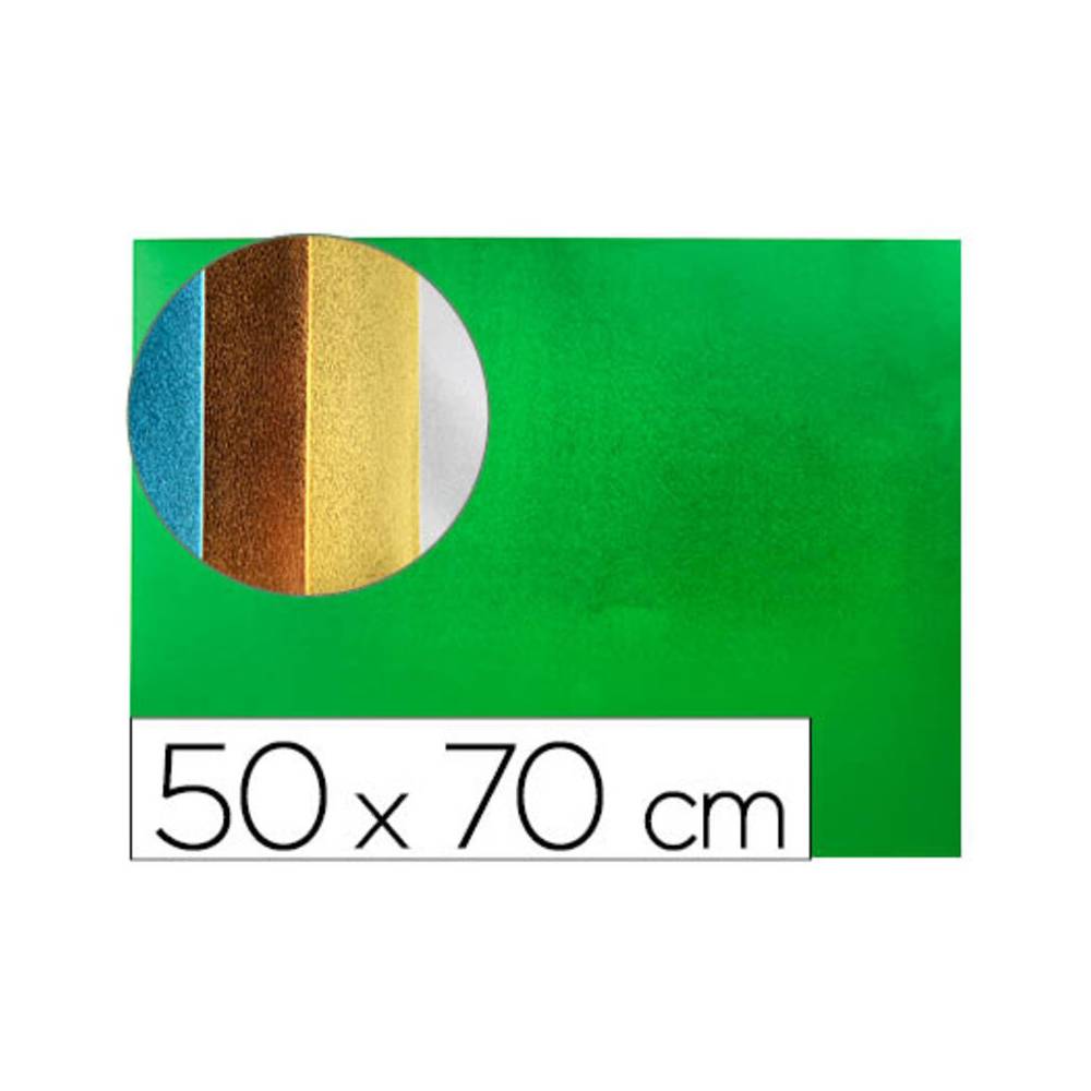 Goma eva liderpapel 50x70 cm espesor 2 mm metalizada verde