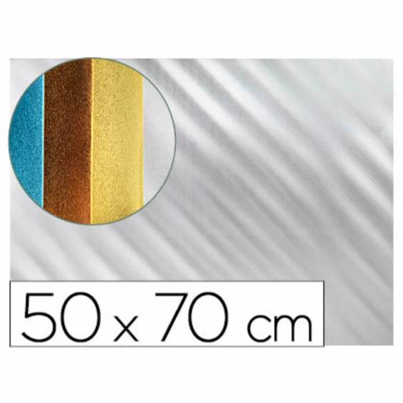 Goma eva liderpapel 50x70 cm espesor 2 mm metalizada plata