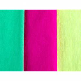 Papel crespon liderpapel 50 cm x 2,5 m 34g/m2 verde fluorescente